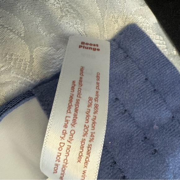 Cacique Boost Plunge Bra Size 48B Blue‎ Floral Beige Underwire Push Up - Picture 6 of 6